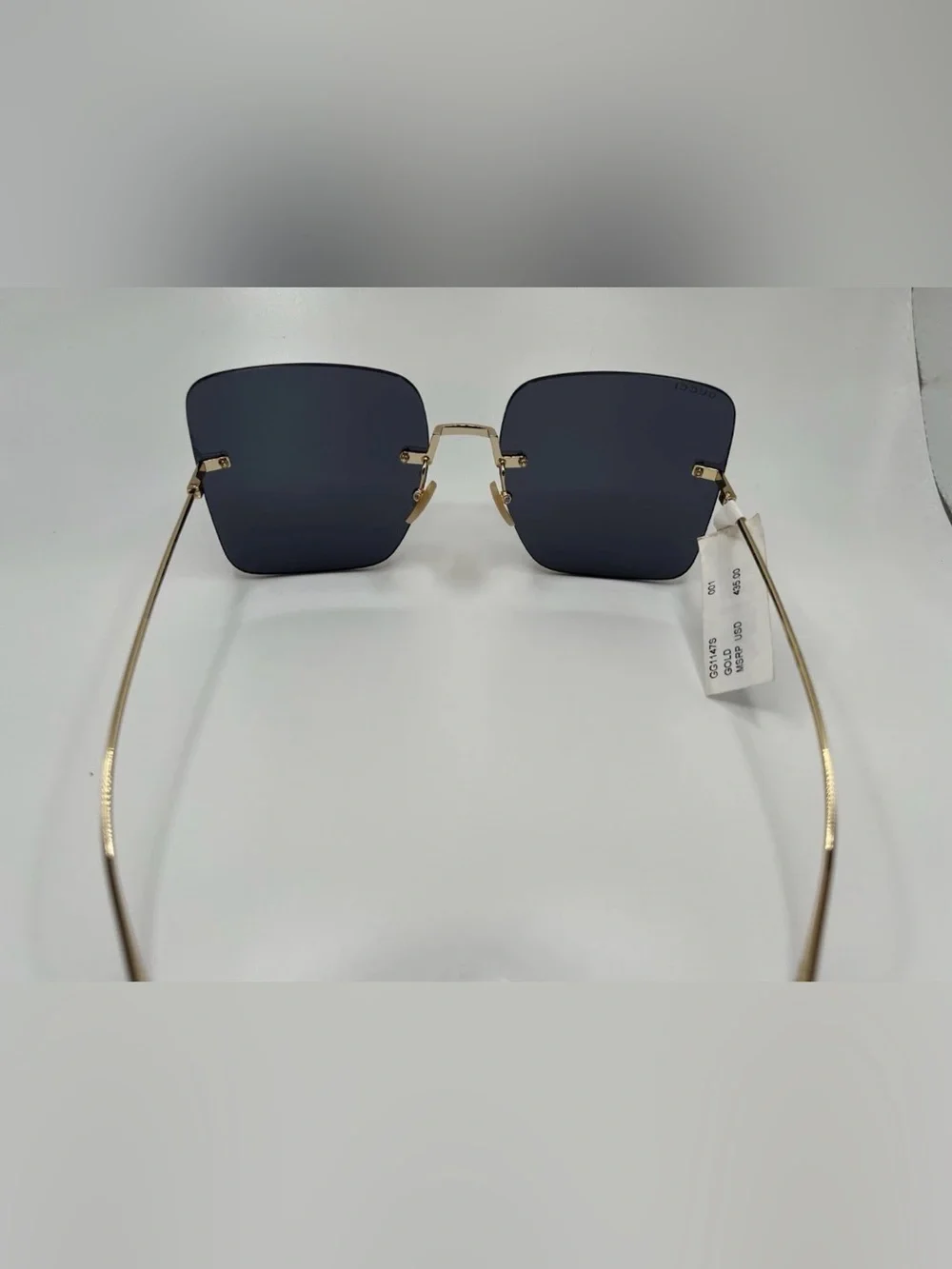 Gucci GG 1147S 001, Women’s Butterfly Frameless Sunglasses, MSRP $465